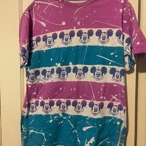 Disney Mickey Mouse Tee Purple and Blue Short Sleeve